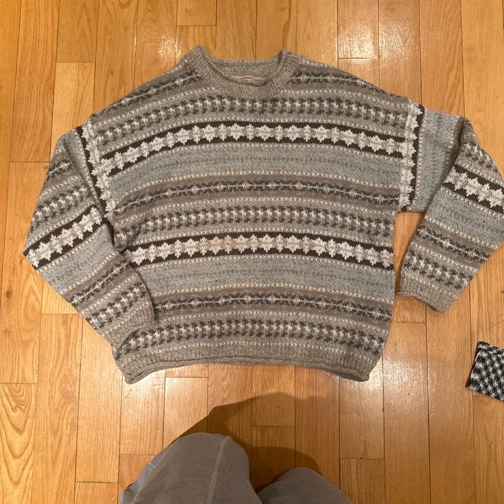 Vintage Woolrich Fair Isle Knit Sweater Cozy Oversized - Picture 2 of 8